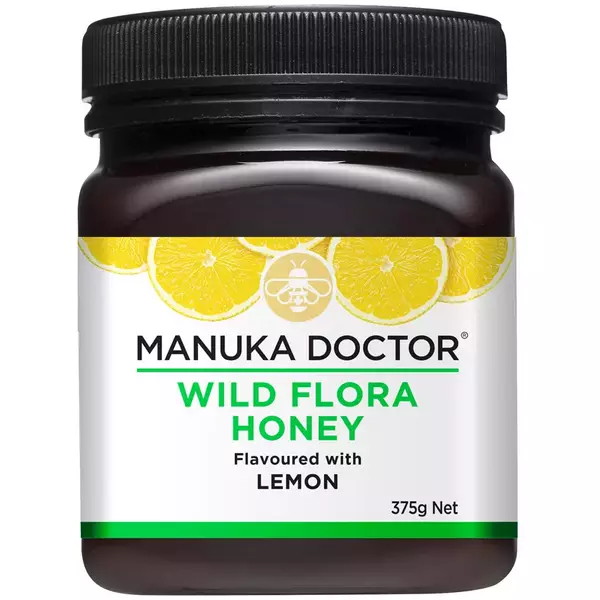6 × جرة زجاجية (375 غرام) من عسل الأزهار البرية النيوزلاندية مع الليمون “مانوكا دكتور”