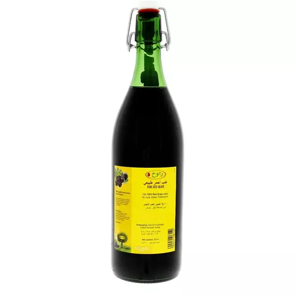 12 × قنينة زجاجية (900 مللتر) من عصير عنب أحمر “راوخ”