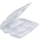 4 × 50 صندوق بلاستيك (300 ملليمتر × 210 ملليمتر × 50 ملليمتر) من وعاء مستطيل شفاف من 4 اقسام مع غطاء مفصلي “ناتميد”