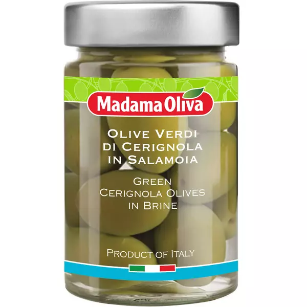 12 × جرة زجاجية (190 غرام) من زيتون اخضر سريغنولا  “ماداما أوليفا”
