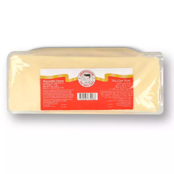 8 × Plastic Wrap (2.3 kg) of Mozzarella Cheese Block “The Three Cows”
