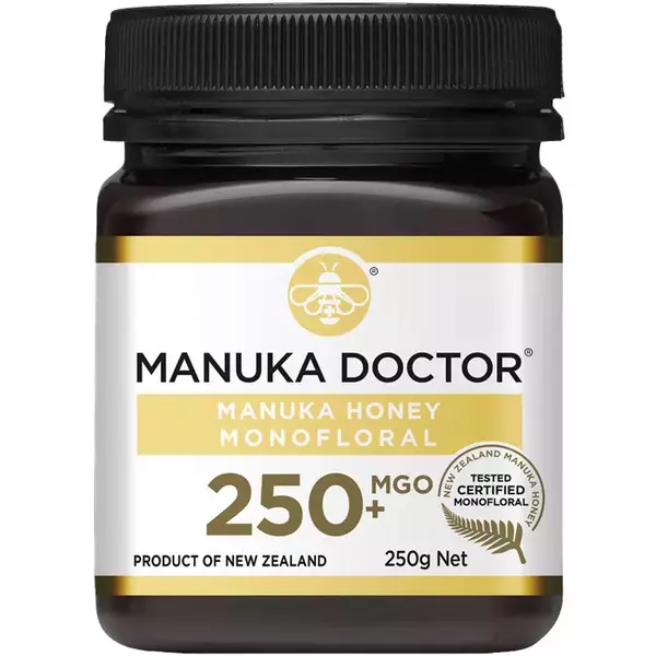 6 × جرة زجاجية (250 غرام) من عسل مانوكا أحادي الزهرة - نقي 250+ “مانوكا دكتور”