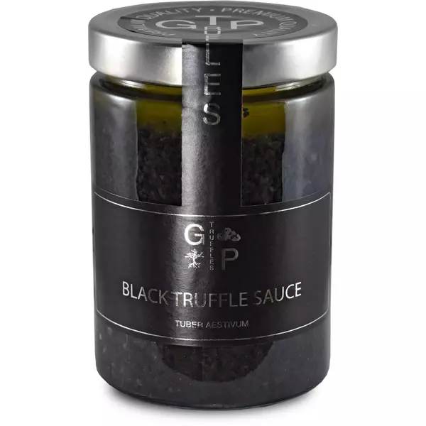 جرة زجاجية (500 غرام) من صلصة الكمأة (الترافل) السوداء “جي بي ترافلز”