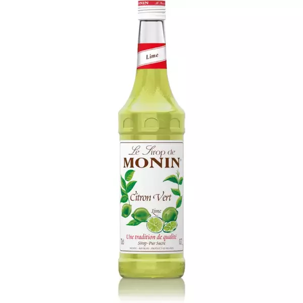 6 × قنينة زجاجية (700 مللتر) من شراب الليمون الأخضر المركز “مونين”
