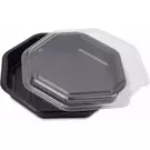 كرتون (100 صندوق بلاستيك) من وعاء متوسط أسود ثمانى الشكل مع غطاء “ناتميد”