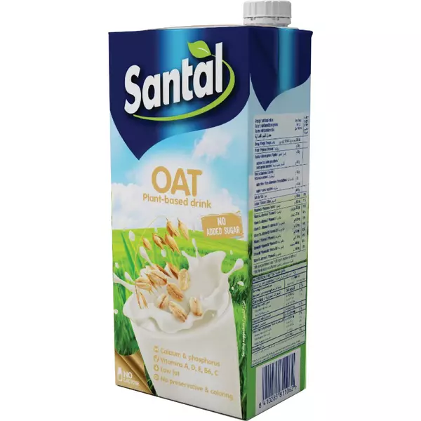 6 × تيتراباك (1 لتر) من شراب حليب الشوفان بدون سكر “سانتال”
