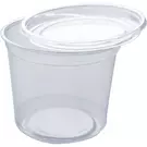 10 × 50 صندوق بلاستيك (24 اونصة سوائل) من وعاء طعام شفاف دائري مع غطاء “ناتميد”
