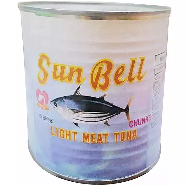 6 × علبة معدنية (1800 غرام) من سمك تونا خفيف معبأ في ماء مالح “صن بل”