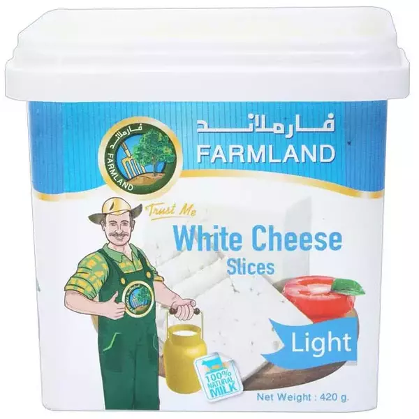 12 × 420 غرام من جبنة بيضاء لايت “فارملاند”