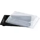 10 × 50 صندوق بلاستيك (216 ملليمتر × 135 ملليمتر × 45 ملليمتر) من وعاء سوشي مع قاعدة سوداء وغطاء شفاف “ناتميد”