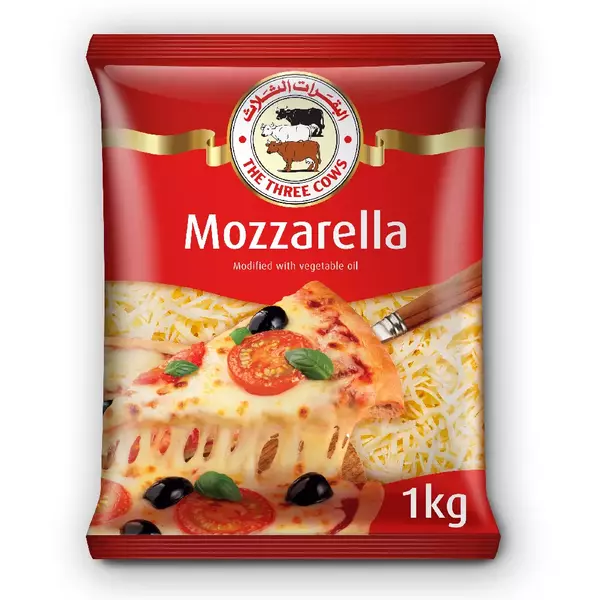 4 × Bag (1 kg) of Shredded Mozzarella Cheese “The Three Cows”