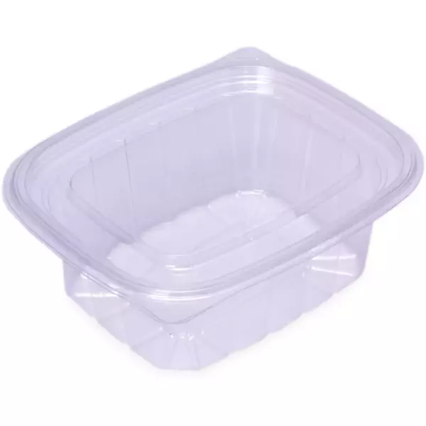 12 × 50 صندوق بلاستيك (12 اونصة سوائل) من وعاء مستطيل شفاف مع غطاء “ثيرموبلاست”