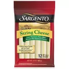 12 × Pouch (141 gm) of Mozzarella String Cheese Sticks “Sargento”