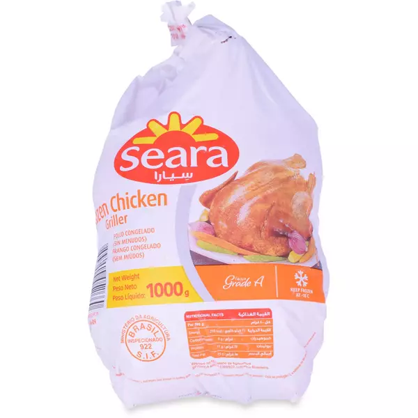 10 × 1000 غرام من دجاج كامل مجمد “سيارا”