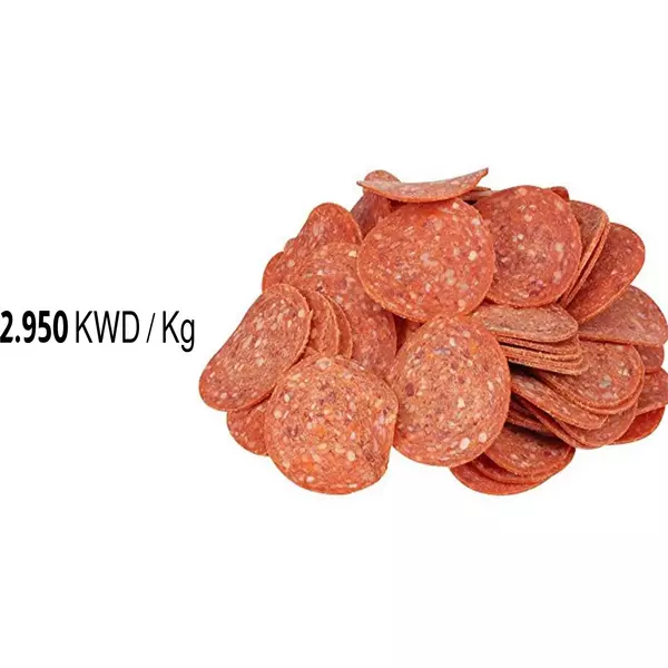 10 × كيس (1 كيلو) من شرائح بيبروني لحم بقري فاخرة مجمدة