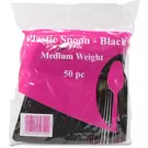20 × كيس (50 قطعة) من ملاعق بلاستيك متوسطة إتش دي - سوداء  “ناتميد”
