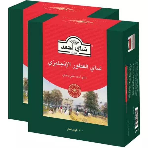 12 × 2 × كرتون (100 كيس شاي) من شاي االافطار الانجليزي “شاي أحمد”