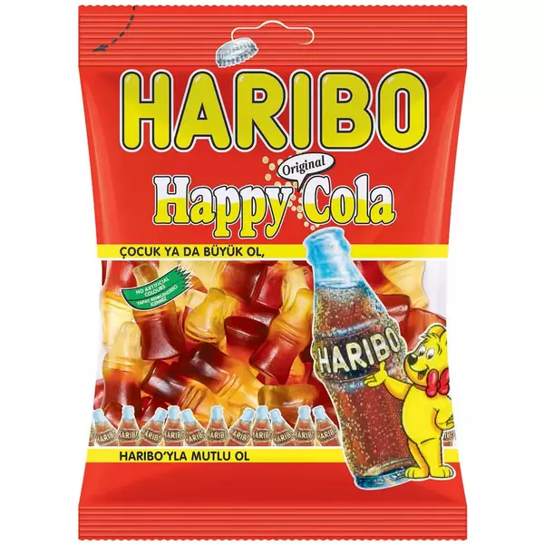30 × كيس (160 غرام) من هابي كولا زجاجات حلوى جيلاتينية “هاريبو”