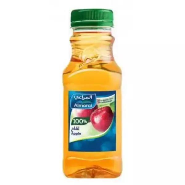 24 × قنينة بلاستيكية (300 مللتر) من عصير تفاح بدون إضافة سكر 100% طبيعي “المراعي”