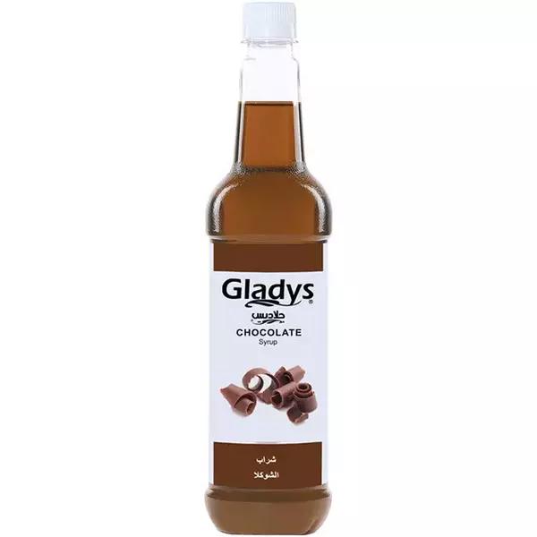 قنينة بلاستيكية (750 مللتر) من شراب سيرب الشوكولاتة المركزة  “جلاديس”