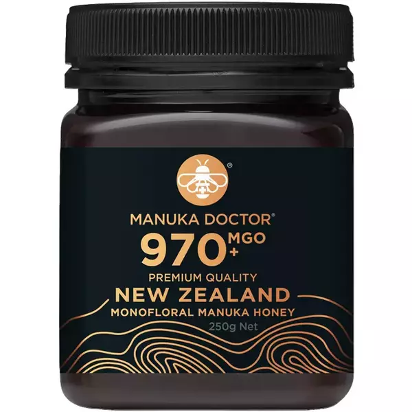 6 × جرة زجاجية (250 غرام) من عسل مانوكا أحادي الزهرة - نقي 970+ “مانوكا دكتور”