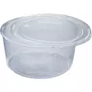 100 صندوق بلاستيك (160 اونصة سوائل) من وعاء دائري بلاستيك شفاف مع غطاء بولي إثيلين “ناتميد”