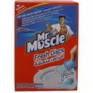 10 × Bag (6 Tablet) of 4 In 1 Toilet Fresh Discs (Marine) “Mr. Muscle”