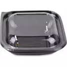 6 × 40 صندوق بلاستيك (32 اونصة سوائل) من وعاء سلطة أسود مربع مع غطاء شفاف - كومبو “ناتميد”