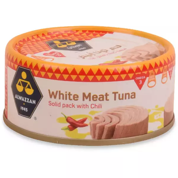 48 × علبة معدنية (160 غرام) من لحم التونة الأبيض بالفلفل - سهل الفتح “الوزان”