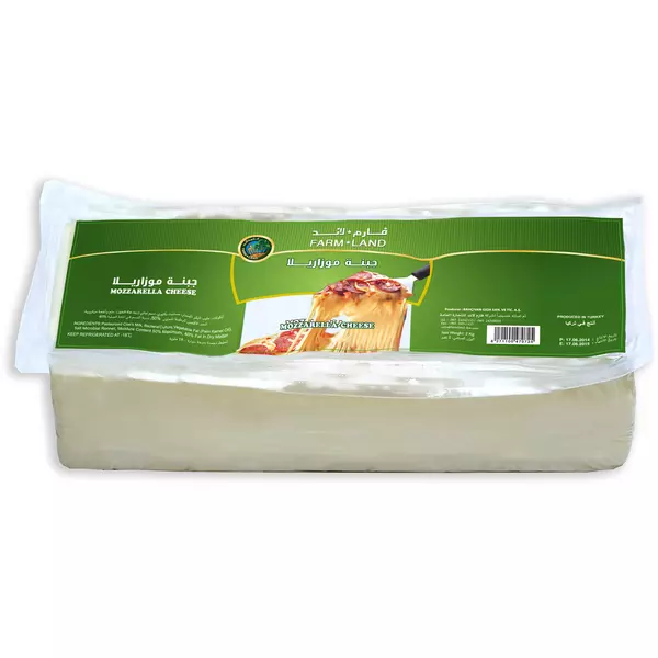 6 × Plastic Wrap (2 kg) of Mozzarella Cheese Block “Farmland”