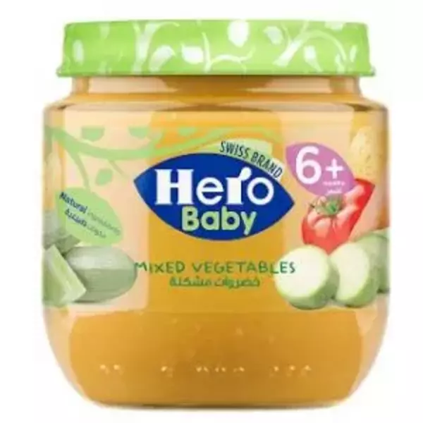 12 × جرة زجاجية (120 غرام) من غذاء اطفال - خضروات مشكلة “هيرو بابي ”