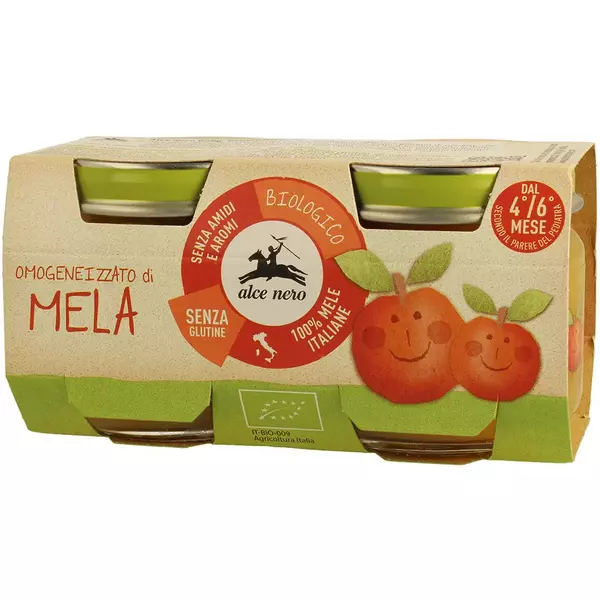 6 × 2 جرة زجاجية (160 غرام) من هريس التفاح طعام للرضع - منتجات عضوية “السي نيرو”