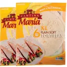 10 × 2 × Plastic Wrap (6 Piece) of Plain Soft Flour Tortillas “Cantina Maria”