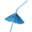 كيس (100 قطعة) من شاليمو بلاستيك مرن مع مظلة (6*240 مم) - أبيض و أزرق “ناتميد”
