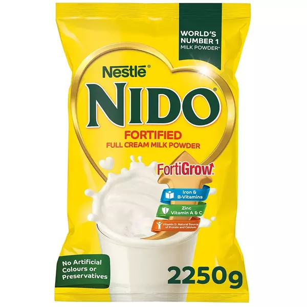 6 × كيس (2.25 كيلو) من نيدو مسحوق حليب مدعم كامل الدسم “نستلة”