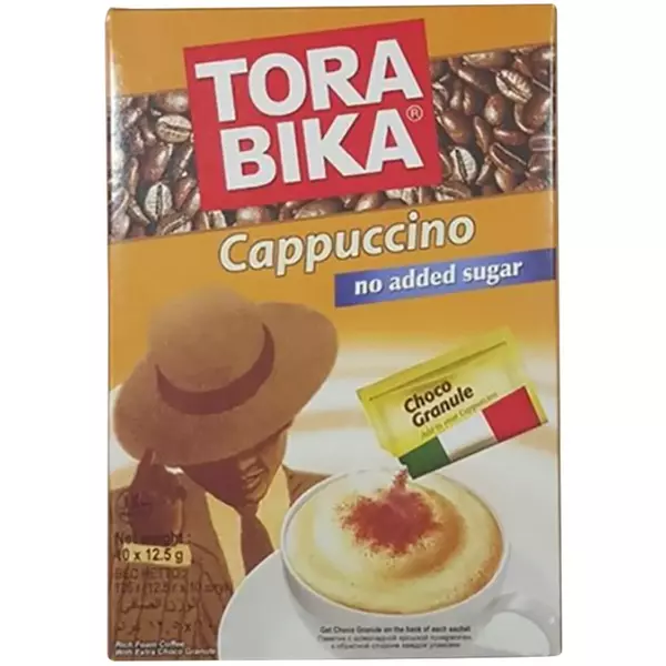 12 × Carton (10 Sachet) of Instant Cappuccino No Added Sugar “Tora Bika”