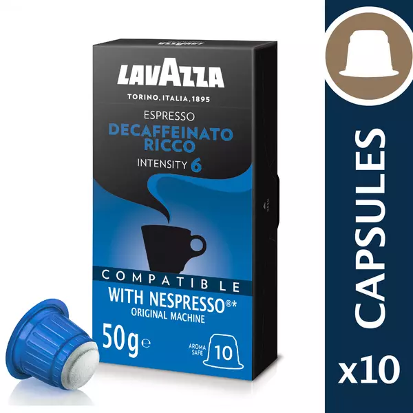 10 cápsulas Lavazza Decaffeinato Ricco Espresso Dark Roast compatibles con  Nespresso® original - Nos gusta el café Chile ☕