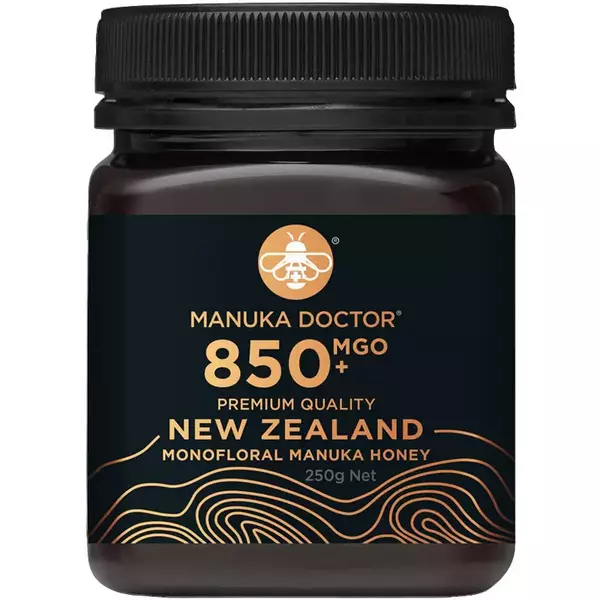6 × جرة زجاجية (250 غرام) من عسل مانوكا أحادي الزهرة - نقي 850+ “مانوكا دكتور”