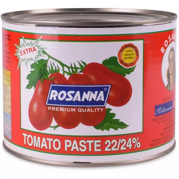 علبة معدنية (2.2 كيلو) من معجون الطماطم معلبه “روزانا”