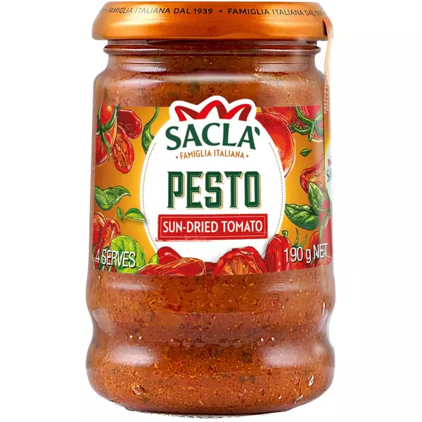 6 × جرة زجاجية (190 غرام) من بيستو الطماطم المجفف بالشمس “سكالا”