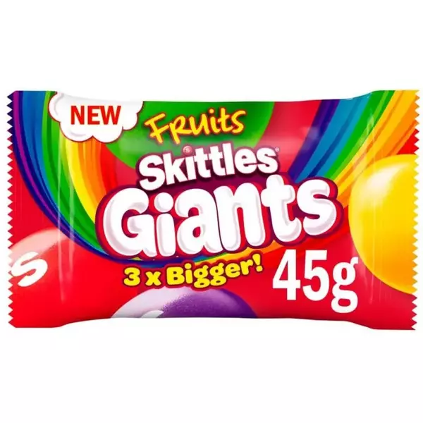 36 × كيس (45 غرام) من Giants Fruit Sweets Bag “اسكيتلز”