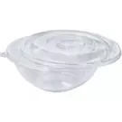 4 × 40 صندوق بلاستيك (80 اونصة سوائل) من وعاء شفاف دائري للسلطة مع غطاء مسطح “ثيرموبلاست”