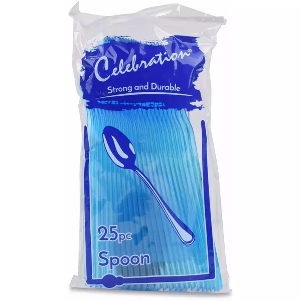 40 × كيس (25 قطعة) من ملاعق بلاستيك إتش دي - زرقاء “سيليبراشن”
