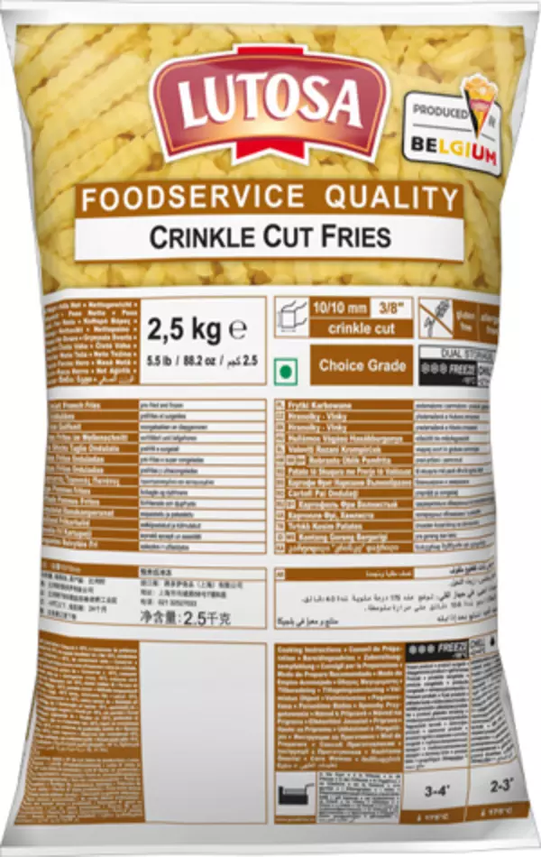 Frozen French Fries cut 12/12 mm A grade bag 1kg