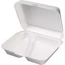 100 صندوق فلين (240 ملليمتر × 200 ملليمتر × 70 ملليمتر) من علبة غذاء بيضاء مع غطاء مفصلي قسمين “كي باك”