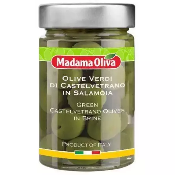 12 × جرة زجاجية (190 غرام) من زيتون اخضر كاستلفيترانو  “ماداما أوليفا”