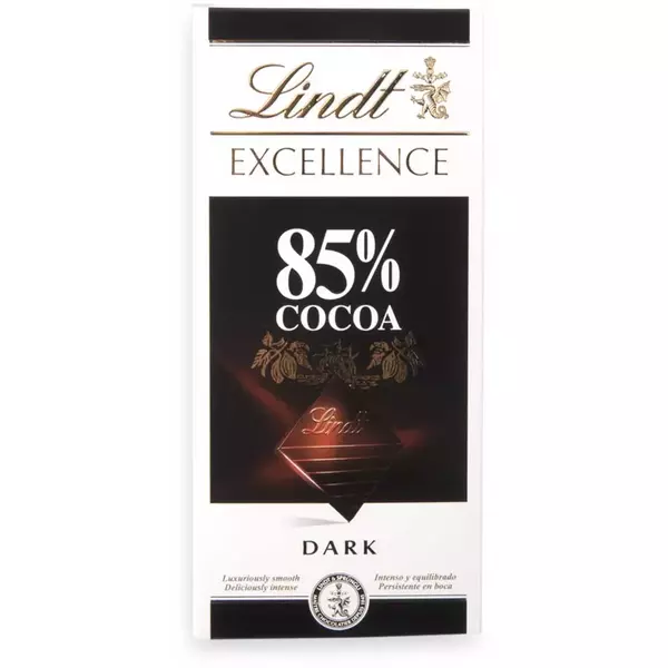 20 × قطعة (100 غرام) من إكسلنس شوكولاتة غامقة ,كاكاو 85%  “لنت”