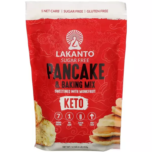 8 × كيس (454 غرام) من خليط البان كيك والخبز المحلى بفاكهة الكيتو - خالي من السكر والجلوتين “لاكانتو”