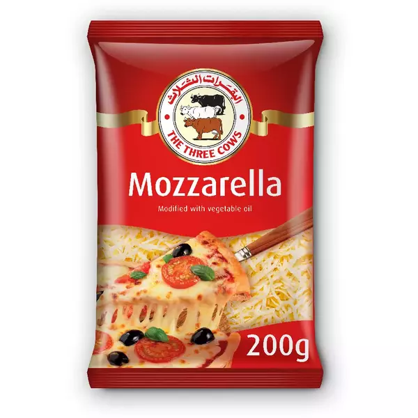 12 × Pouch (200 gm) of Shredded Mozzarella Cheese “The Three Cows”
